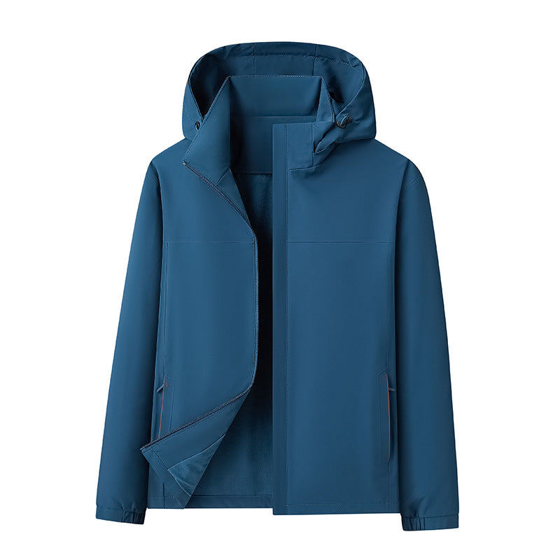 Herren Wasserabweisende Softshell-Jacke mit Kapuze nahtminimaler Optik & Brusttasche Echoarchiv