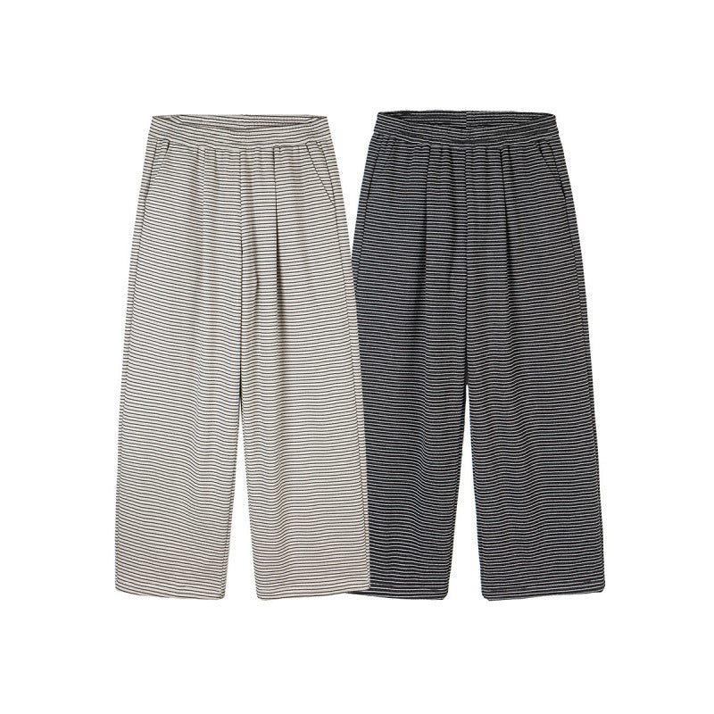 Damen Culotte-Hose mit weitem Bein, hohem Bund und feinem Streifenmuster Echo Archiv