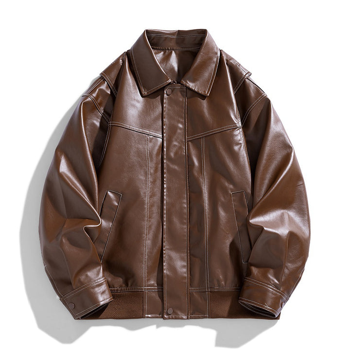 Herren Kunstlederjacke mit modernem Schnitt und funktionalen Taschen Echoarchiv