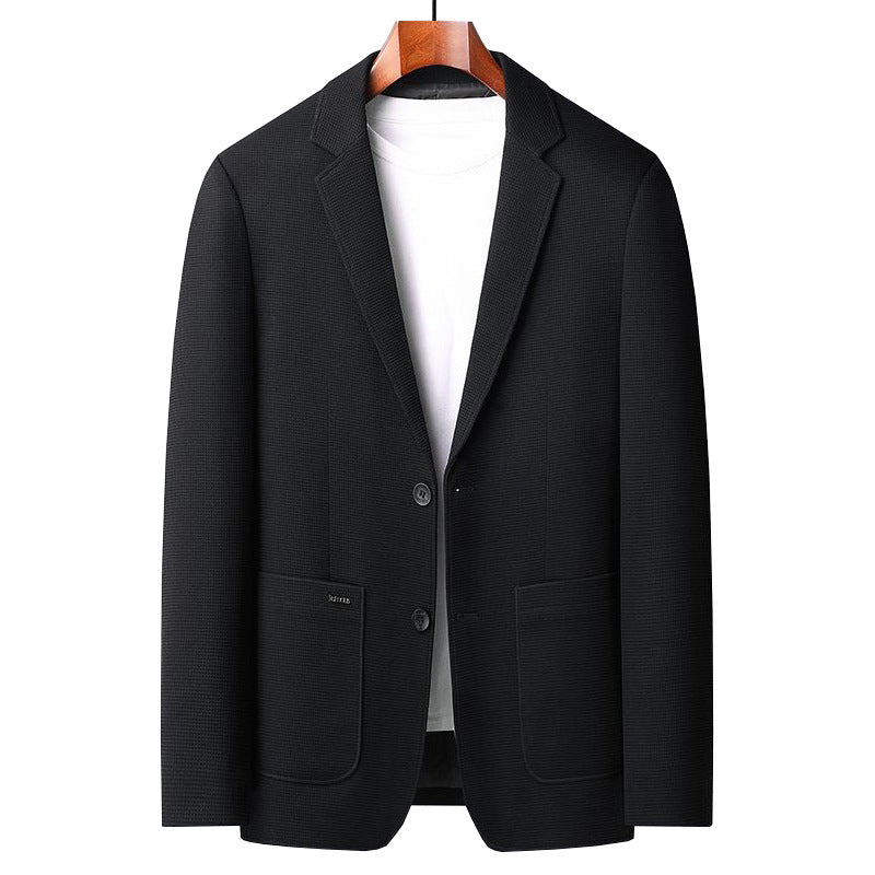 Herren Casual-Sakko mit unstrukturierter Silhouette, Waffelstruktur und aufgesetzten Taschen – Tianoro