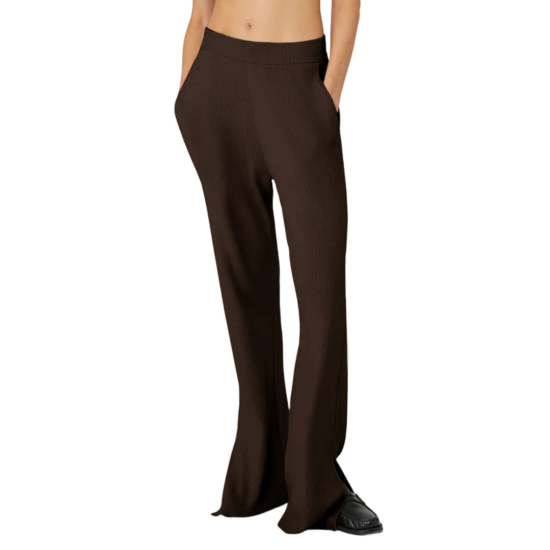 Damen nan weite Loungehose mit elastischem Bund, Eingrifftaschen und seitlichem Saumschlitz Echo Archiv