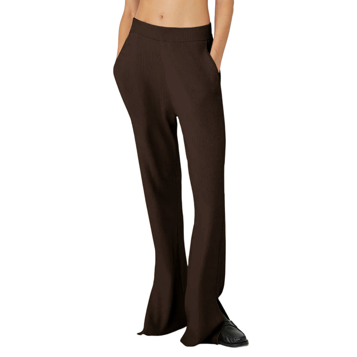 Damen nan weite Loungehose mit elastischem Bund, Eingrifftaschen und seitlichem Saumschlitz Echo Archiv