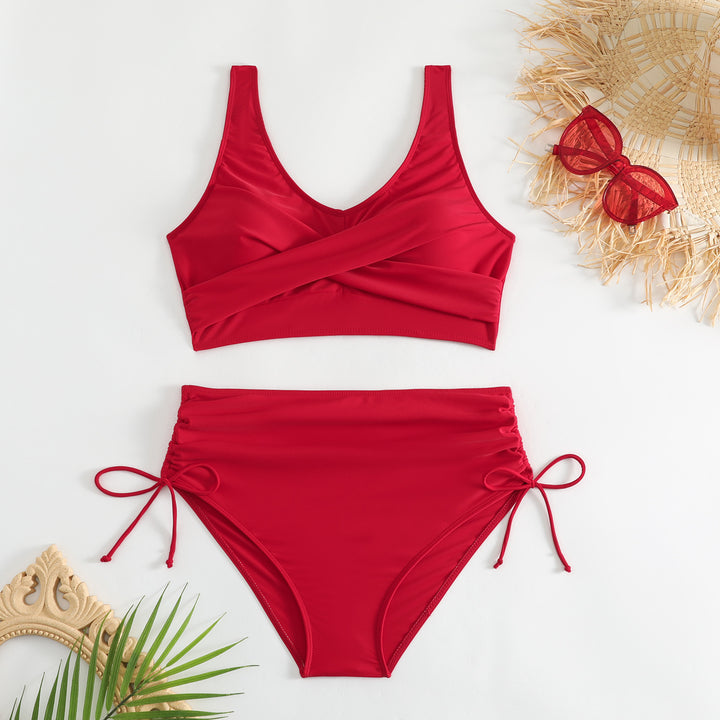 Damen Bikini-Set mit schickem Wickeloberteil und hoch taillierten Höschen Echo Archiv