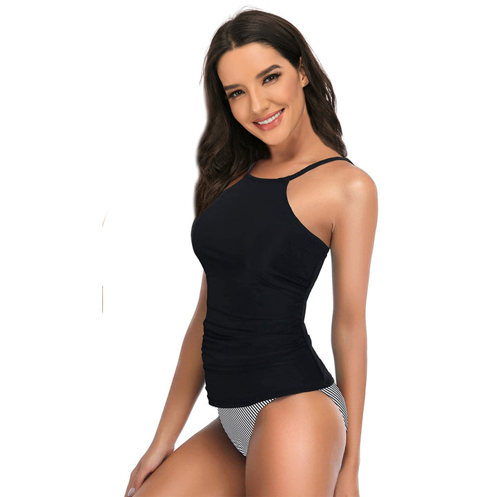 Damen Sportlicher Tankini mit Rüschendetails und animalischem Muster Echo Archiv