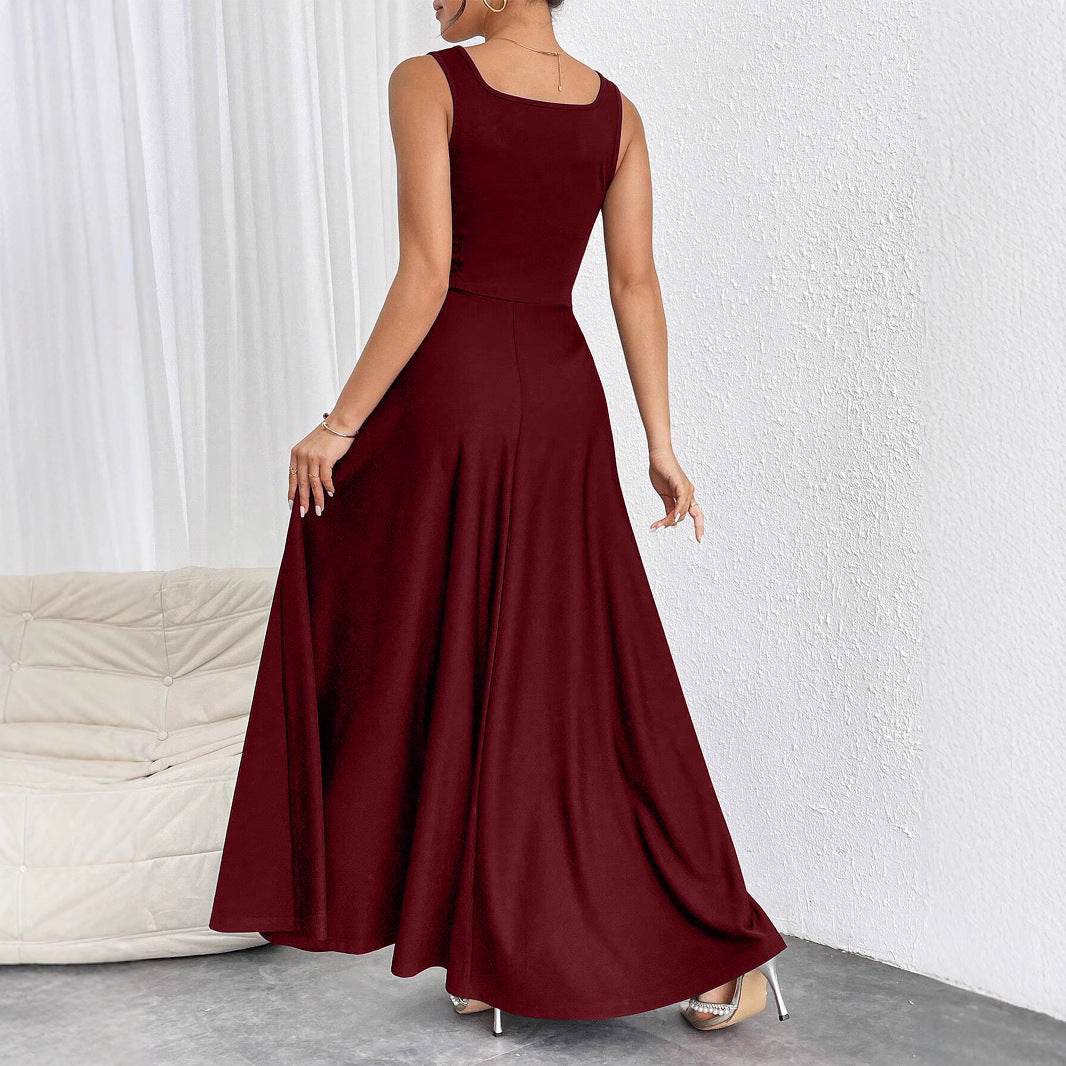 Elegantes Damen Maxikleid mit weichem Schnitt & quadratischem Ausschnitt | Echoarchiv