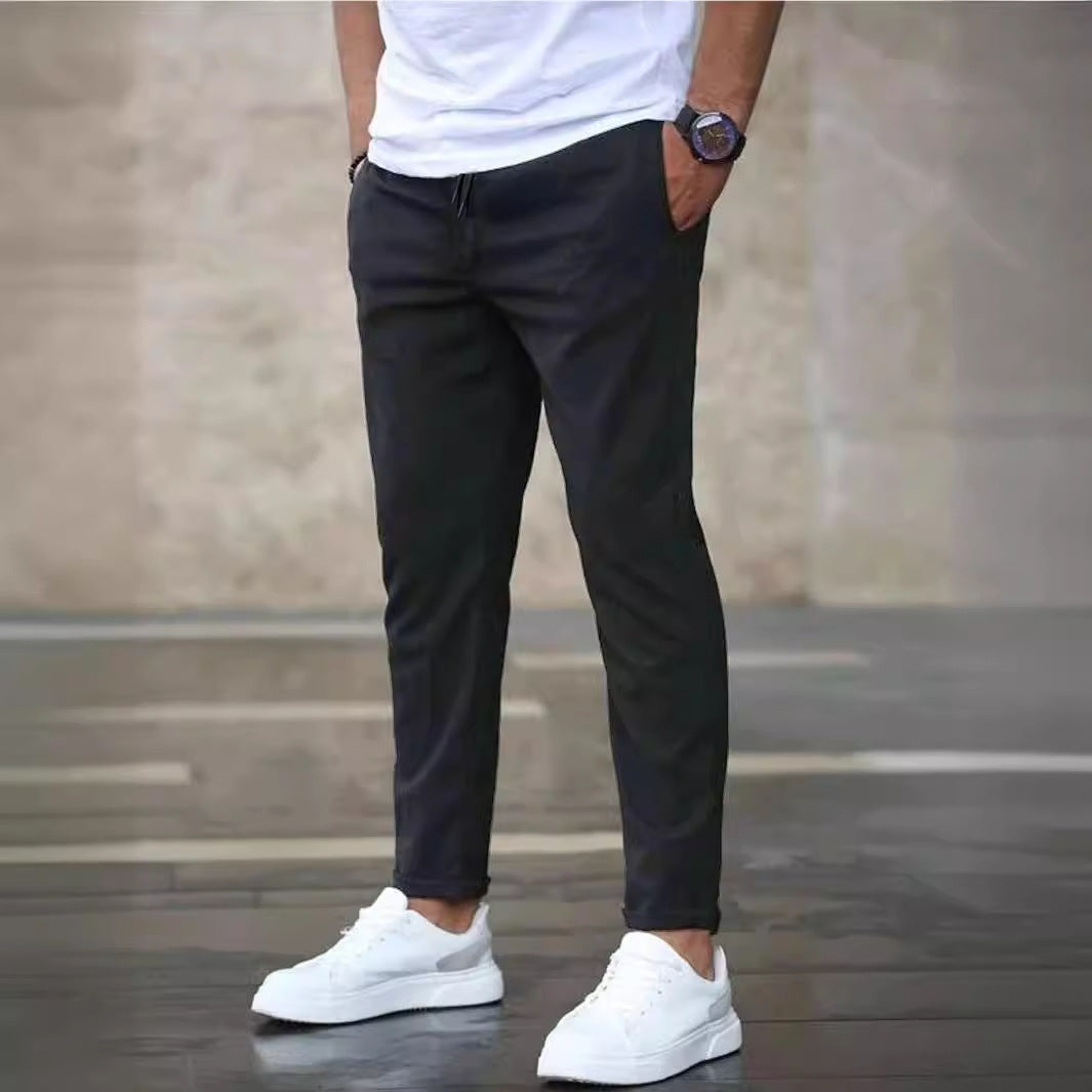Herren lässige Chino-Hose mit elastischem Bund Echoarchiv