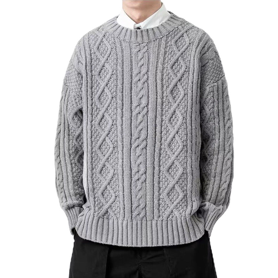 Herren Grobstrickpullover mit Zopfmuster Echo Archiv