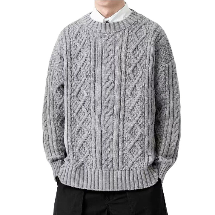 Herren Grobstrickpullover mit Zopfmuster Echo Archiv