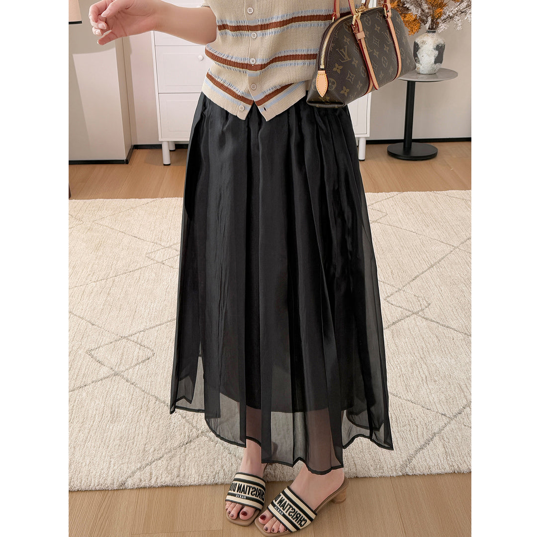 Damen Eleganter und fließender Midirock Echoarchiv