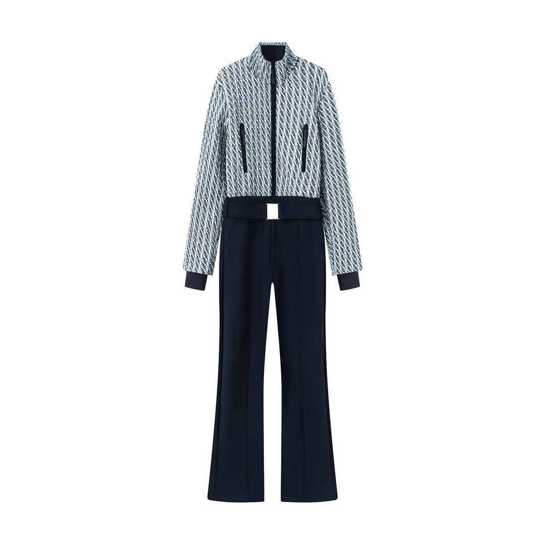 Damen Funktionaler Utility-Overall mit Reißverschlüssen und Taillengürtel Echoarchiv