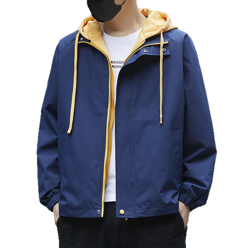 Herren Leichte Regenjacke mit verstellbarem Kapuzenkragen – Taviero