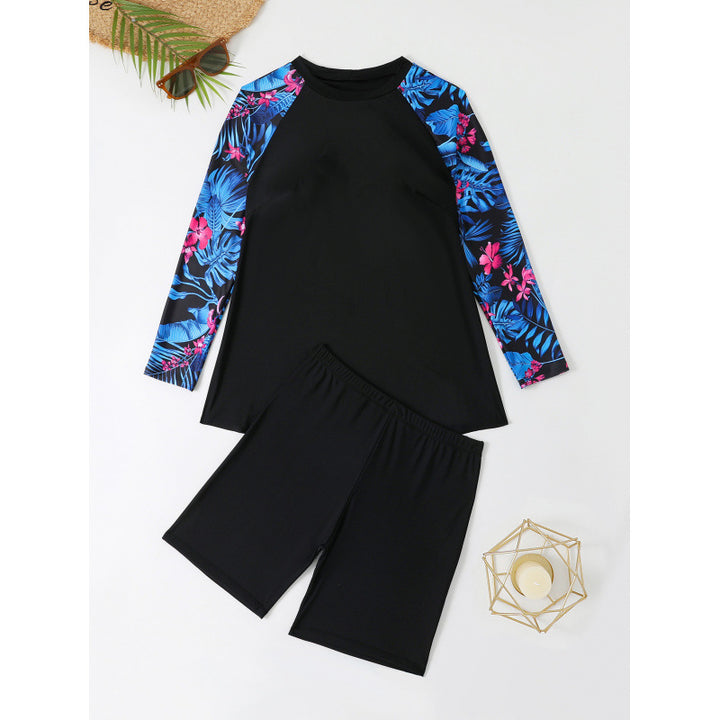 Damen UV-Schutz Schwimmanzug mit langen Ärmeln und Shorts Echo Archiv