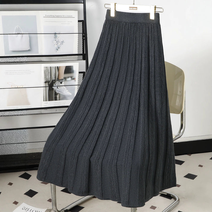 Damen Plissierter Maxirock mit grafischem Zopfmuster Echo Archiv