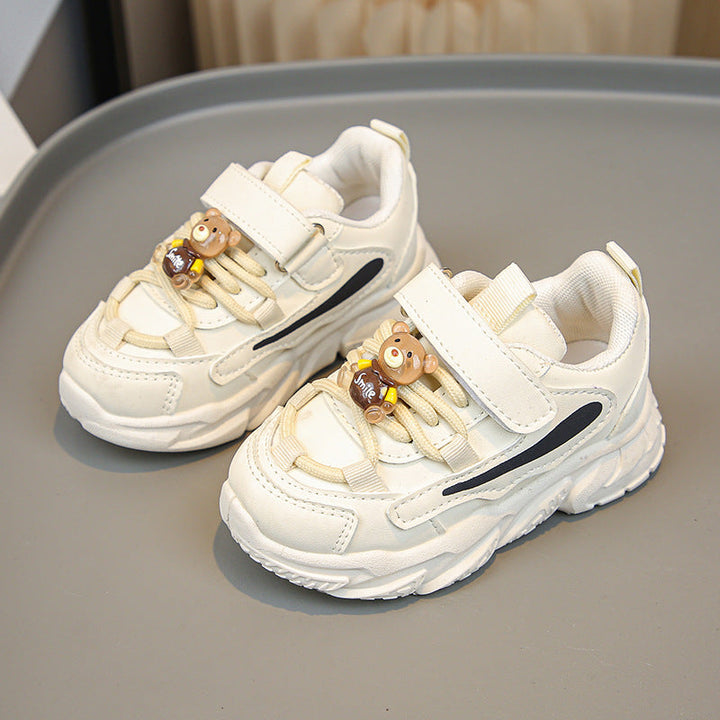Damen Sportliche Kinder Sneakers mit praktischem Klettverschluss und tierischen Applikationen Echo Archiv