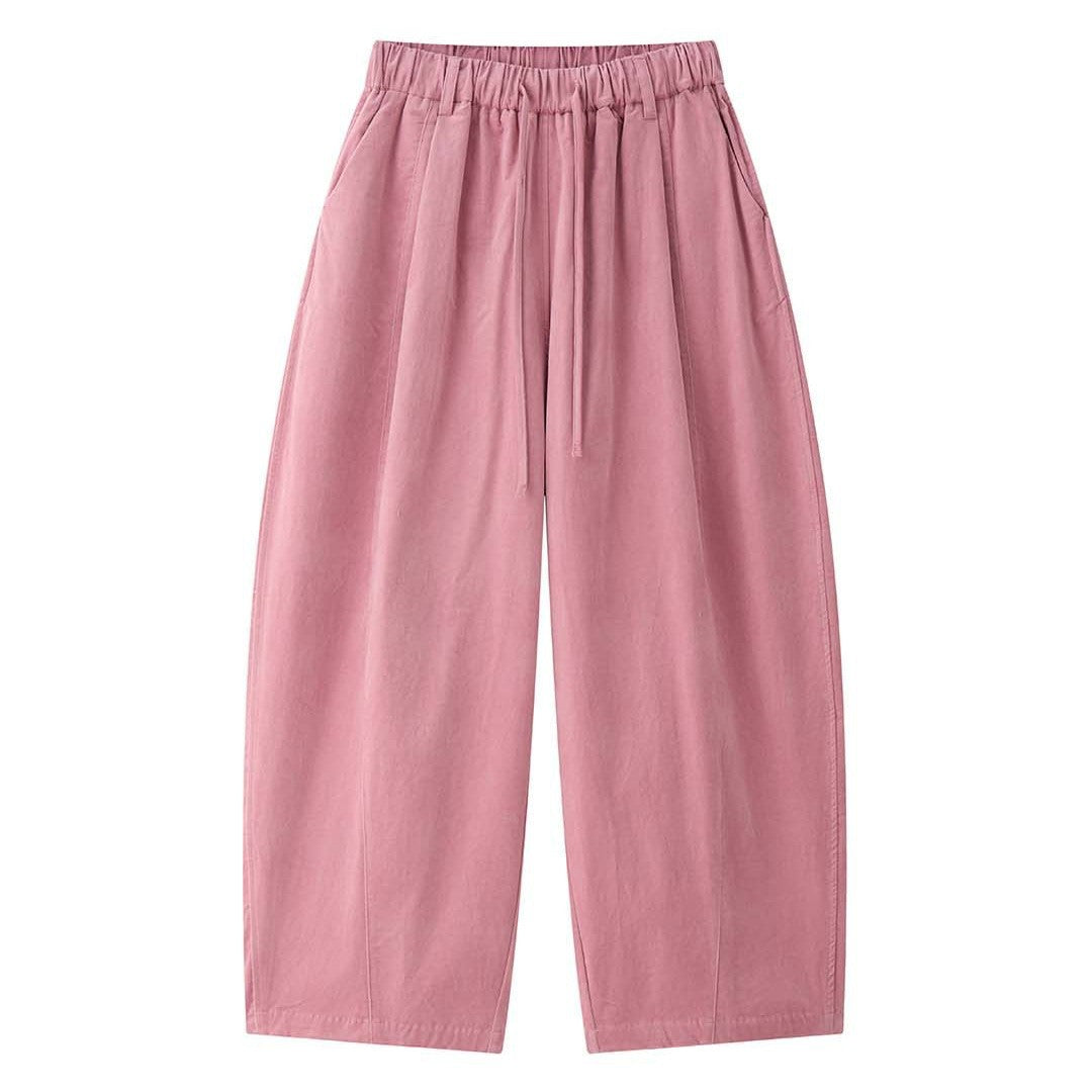 Damen Weite Culotte-Stil-Hose mit elastischem Tunnelzugbund aus Baumwollmix Echoarchiv