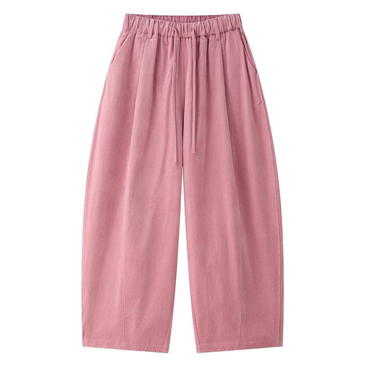 Damen Weite Culotte-Stil-Hose mit elastischem Tunnelzugbund aus Baumwollmix Echoarchiv