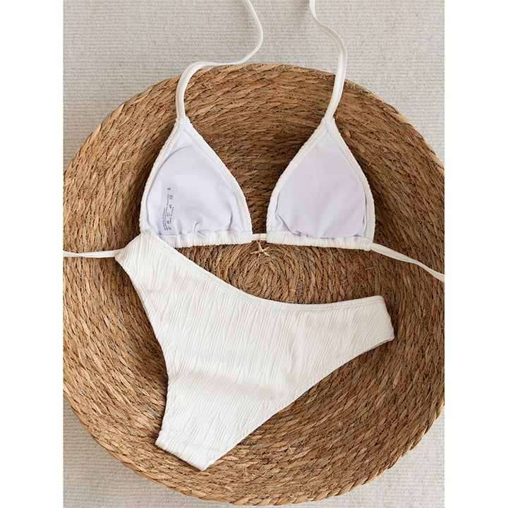 Damen Triangel-Bikini mit strukturierter Oberfläche und verstellbaren Trägern Echo Archiv