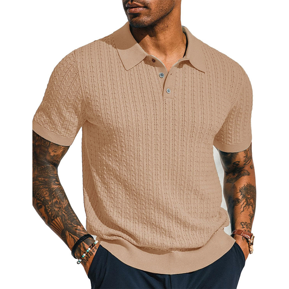 Herren Poloshirt mit strukturiertem Design und Kurzarm Echoarchiv