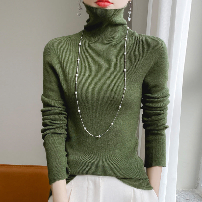 Damen Schmaler Rollkragen-Feinstrickpullover mit elastischer Rippenstruktur und minimalistischer Silhouette Echoarchiv