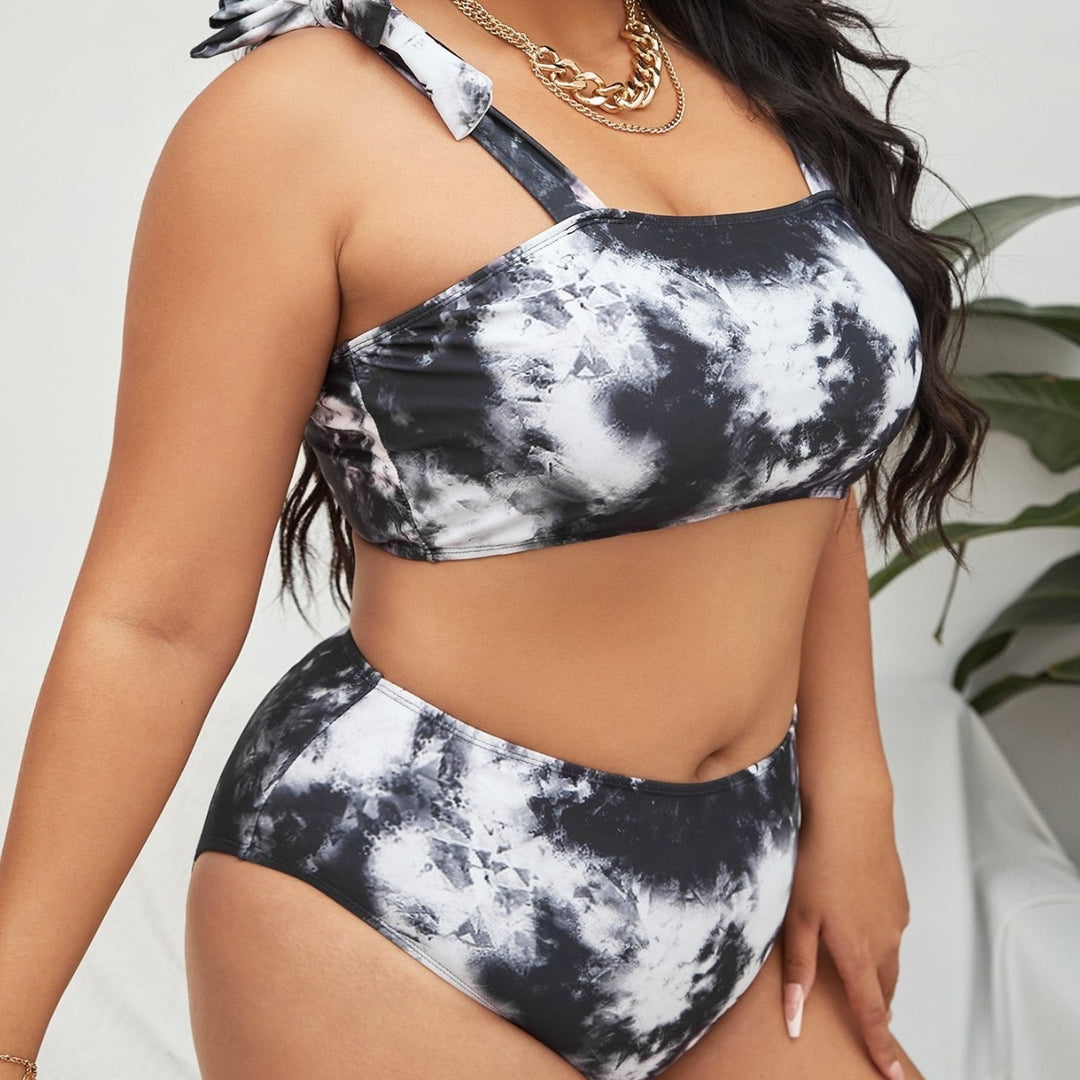 Damen Hochtailliertes Bikini-Set mit verspieltem Oberteil und elegantem Trägerdesign Echo Archiv