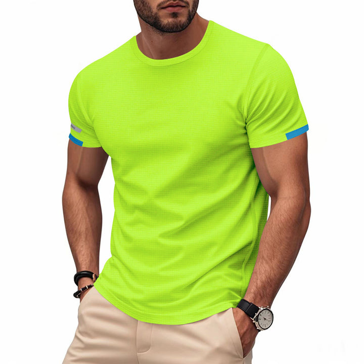 Herren nan athletisches Kurzarm Baumwolljersey T-Shirt mit Rundhalsausschnitt und reflektierenden Ärmeldetails Echo Archiv