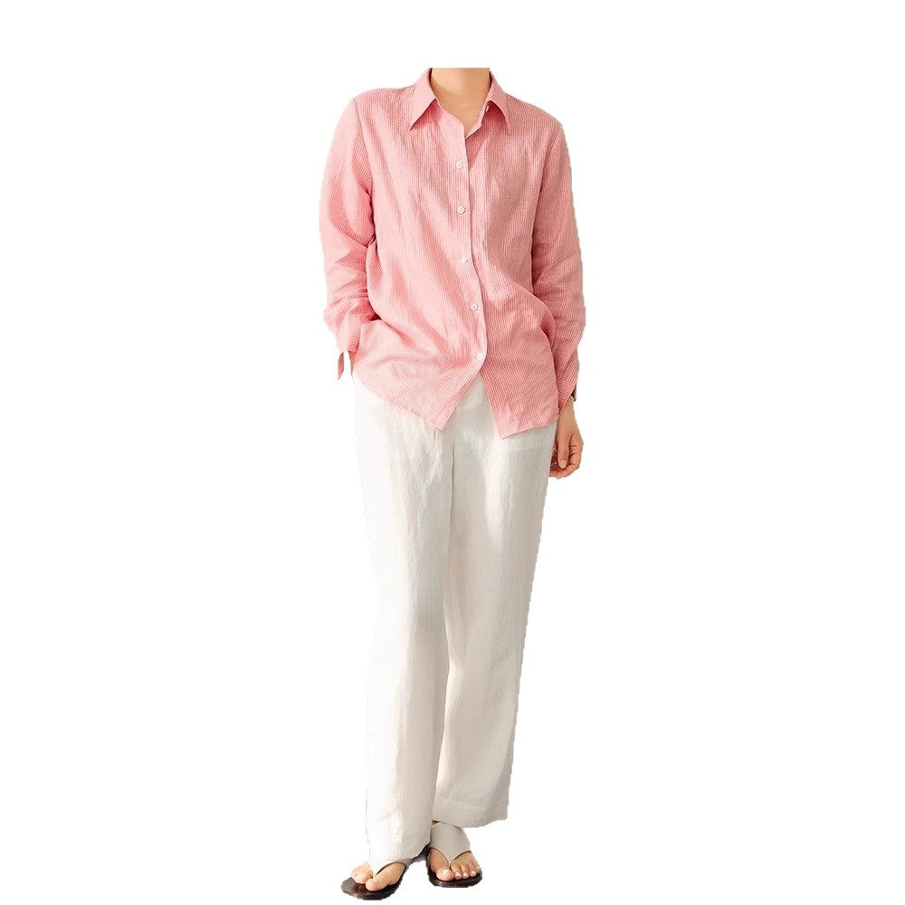 Damen Elegante gestreifte Bluse Echoarchiv