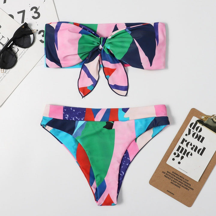 Damen Bandeau Bikini mit kreativen Mustern Echo Archiv