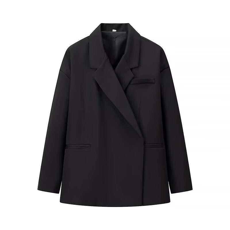 Damen Oversize-Kastenblazer mit schlichten Leistentaschen und weitem Revers Echo Archiv