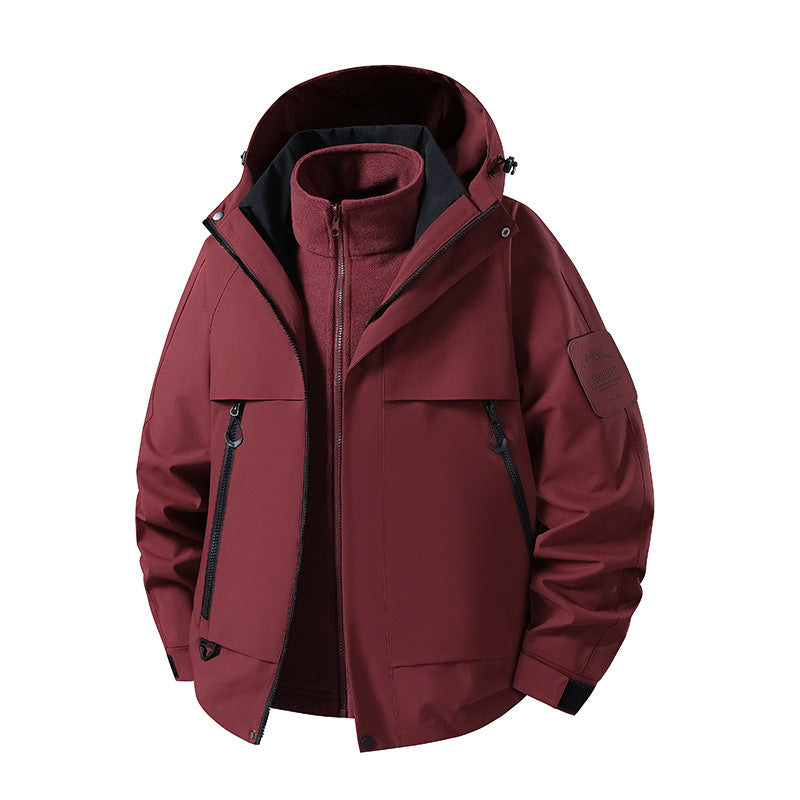 Herren Zwei‑in‑eins wasserdichter Winterparka mit abnehmbarer Fleece‑Innenjacke Echoarchiv