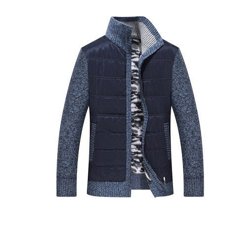 Herren modische Steppjacke mit Strickdetails und hohem Kragen Echoarchiv