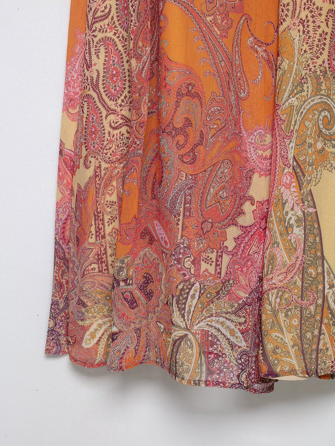 Damen Maxirock mit Paisley‑Print, fließendem A‑Linien‑Schnitt und Taillengürtel Echo Archiv