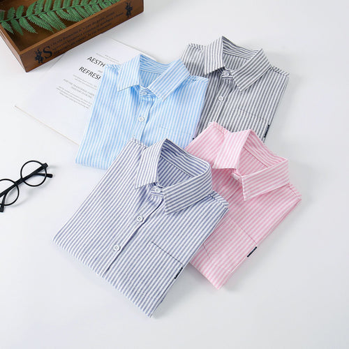 Damen Elegantes gestreiftes Langarmhemd Echo Archiv