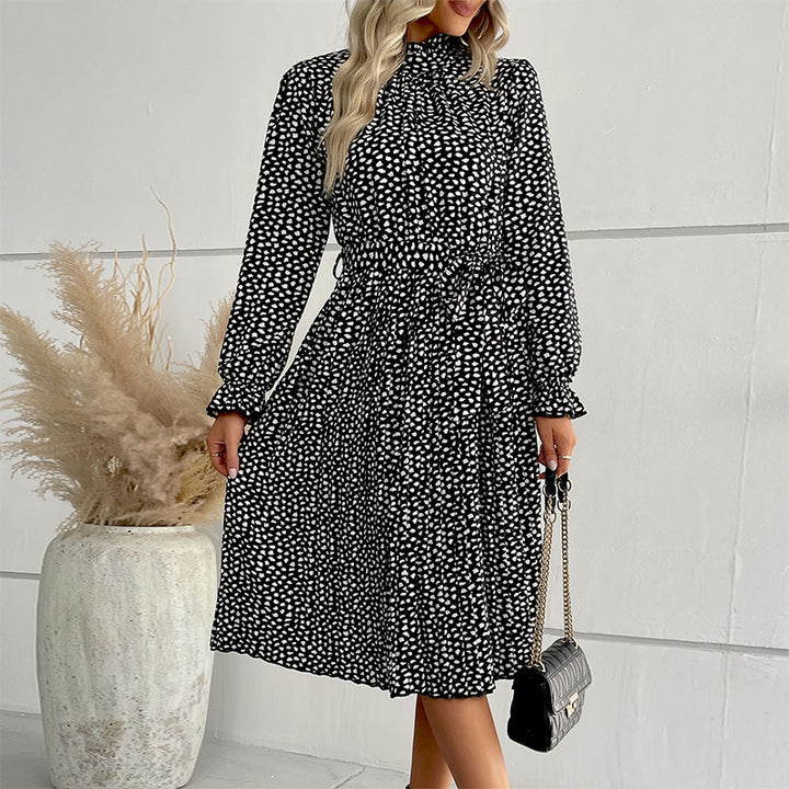Damen Midi-Kleid mit Taillengürtel und Rüschendetails Echo Archiv