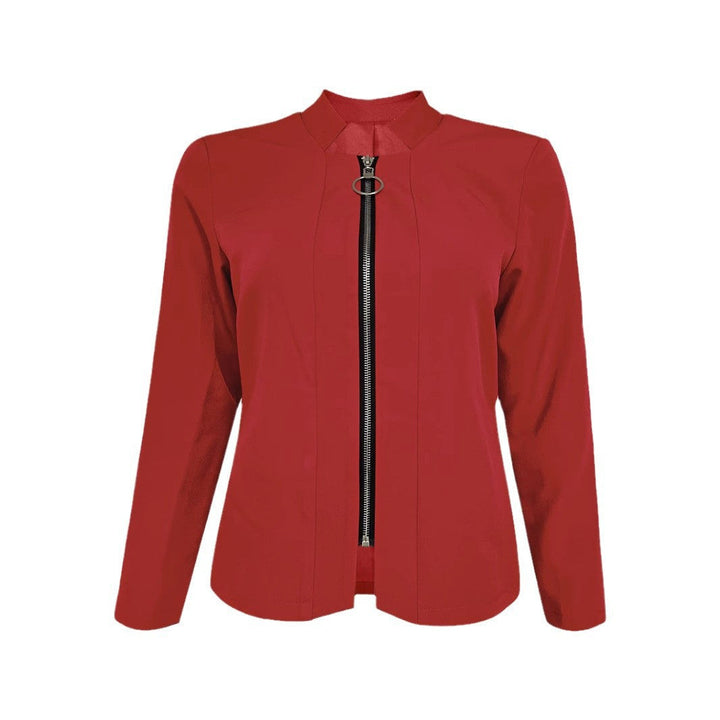 Damen Echoarchivrne Blazerjacke mit Asymmetrischem Reißverschluss und Figurbetontem Schnitt Echoarchiv