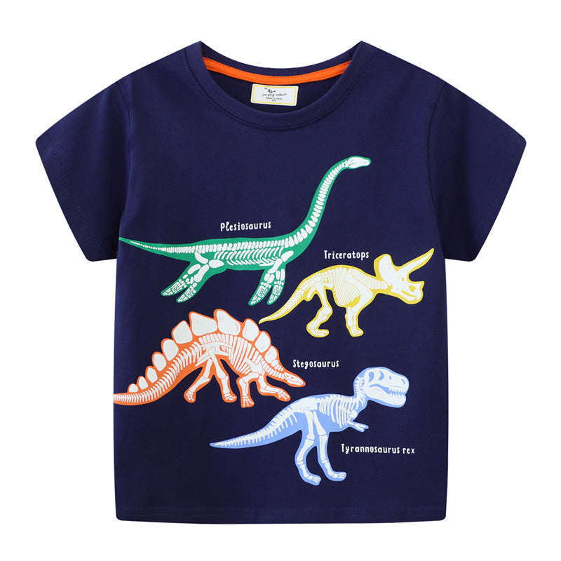 Jungen T-Shirt mit Dinosaurier-Skelett-Motiv Echo Archiv