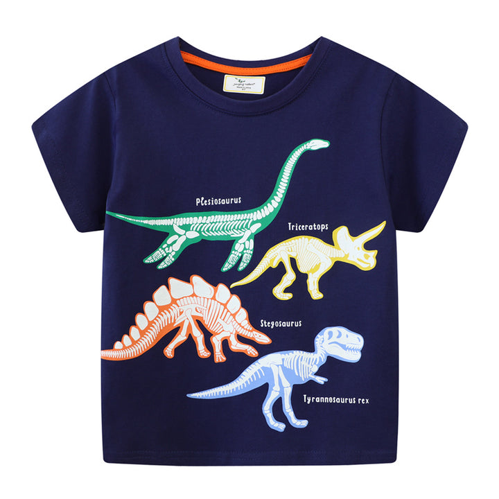Jungen T-Shirt mit Dinosaurier-Skelett-Motiv Echo Archiv