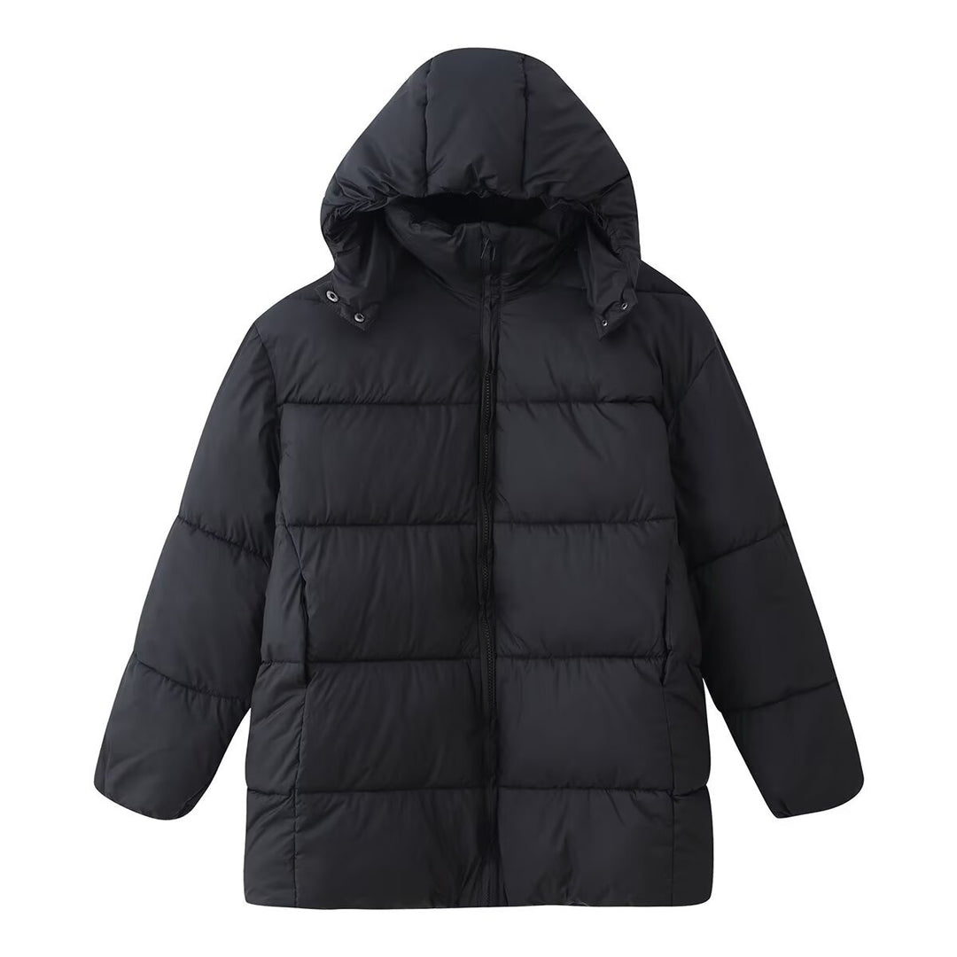 Damen Oversize-Steppmantel mit Kapuze und wattierter Thermofüllung Echo Archiv