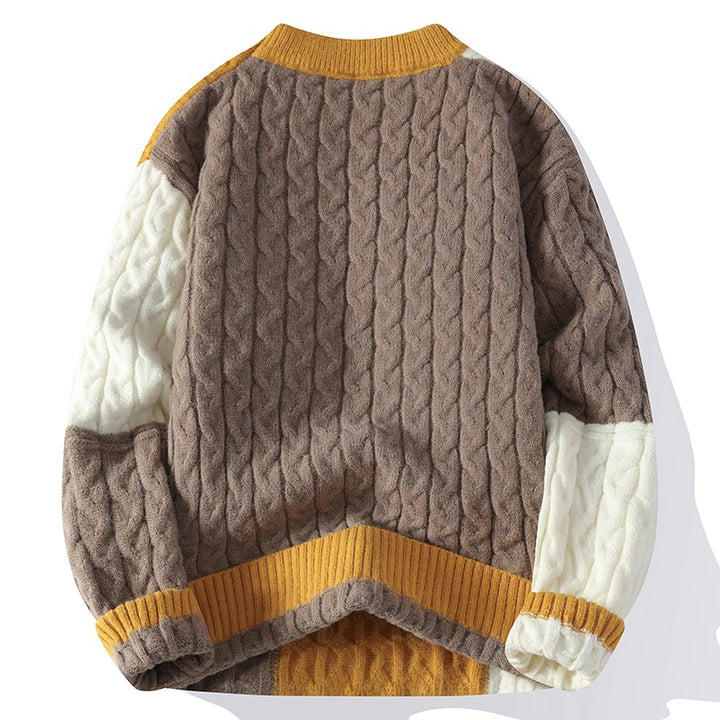 Herren modischer Pullover im Kabelstrickdesign Echoarchiv