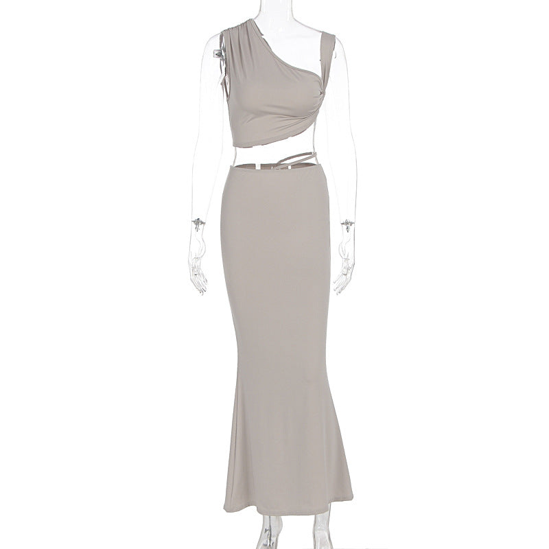 Damen Elegantes Wickelkleid mit asymmetrischem Schnitt und figurbetontem Design Echo Archiv
