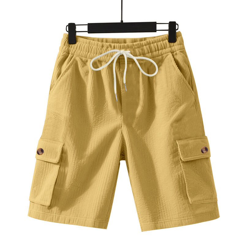 Herren nan Cord-Cargo-Shorts mit elastischem Tunnelzugbund, aufgesetzten Cargotaschen und weichem Baumwollmix Echo Archiv