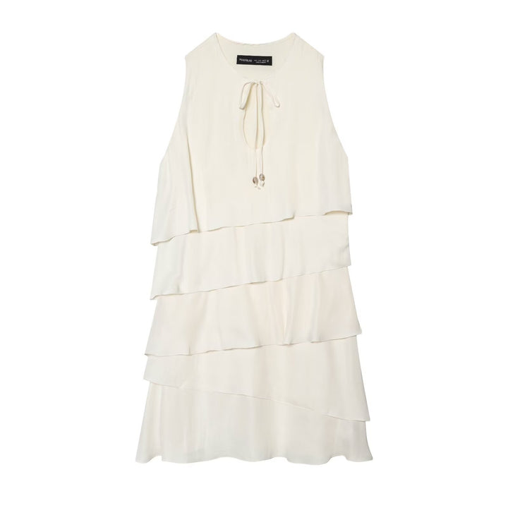 Damen Midi-Kleid mit schwingendem Volant und elegantem Bindegürtel Echo Archiv
