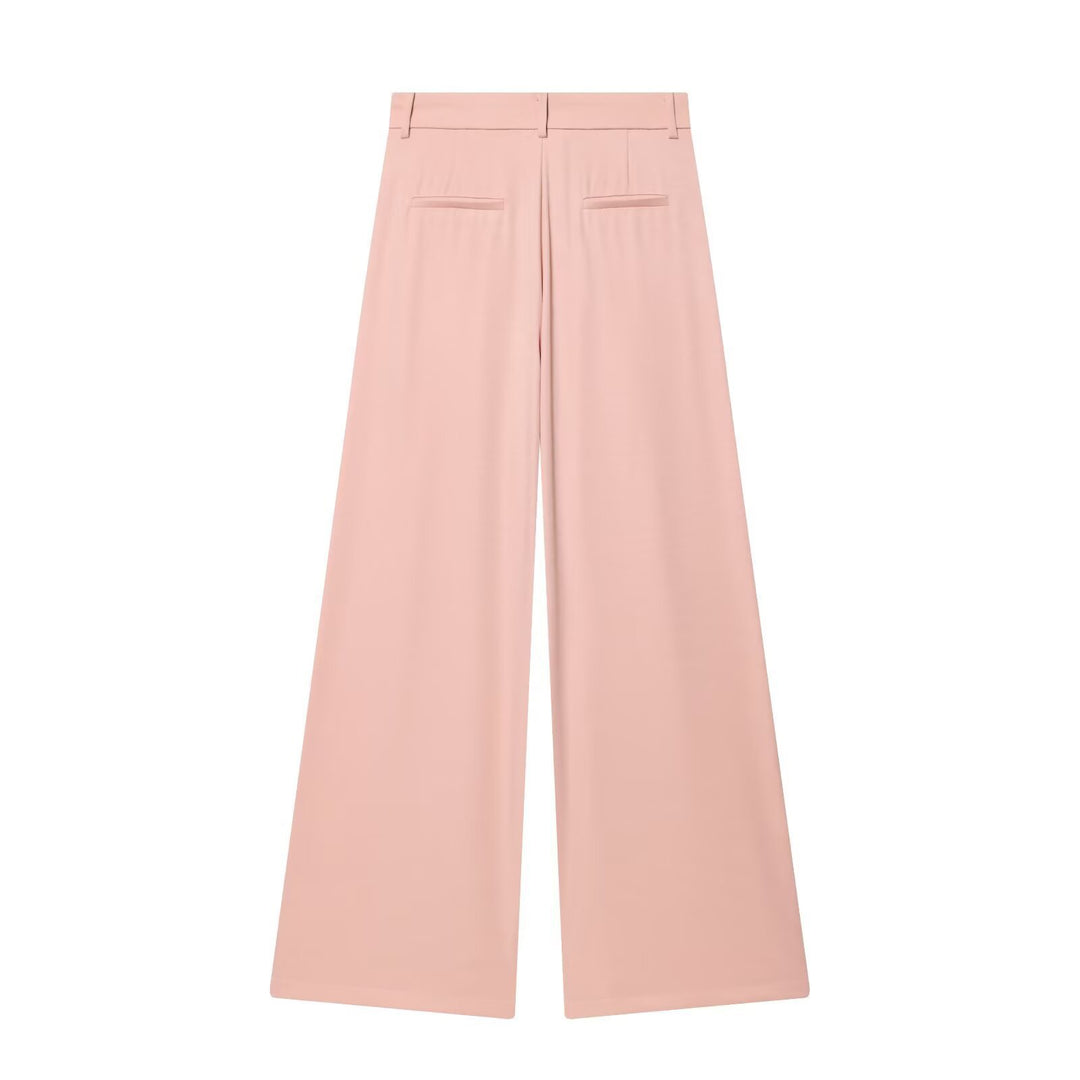 Damen Hochtaillierte Palazzo-Hose mit weitem Bein und Leistentaschen Echo Archiv