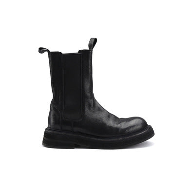 Damen Chunky Chelsea‑Boots aus Glattleder mit gezahnter Plateau‑Sohle und Zuglaschen Echo Archiv
