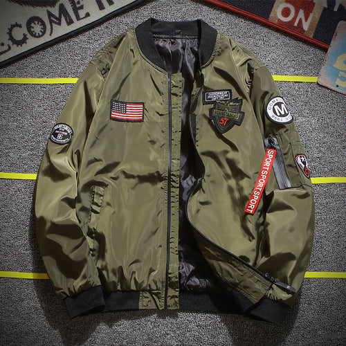 Herren nan stylische Bomberjacke mit Patch-Details und Ärmeltasche Echo Archiv