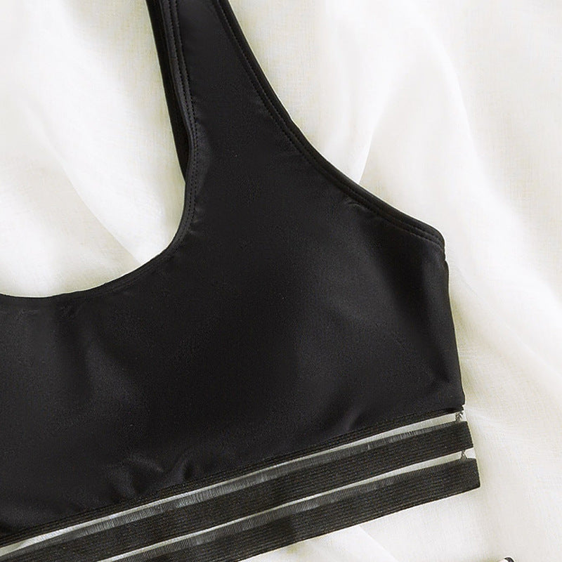 Damen Sport-Bikini-Set mit rückenfreiem Oberteil und hohem Bund Echo Archiv