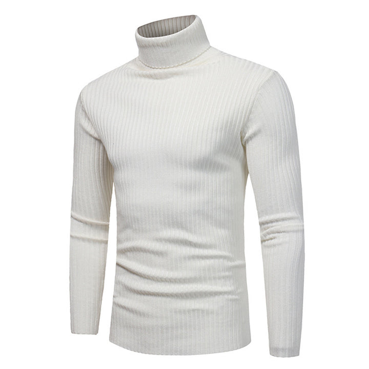Herren Hochwertiger Rippenrollkragenpullover Echoarchiv