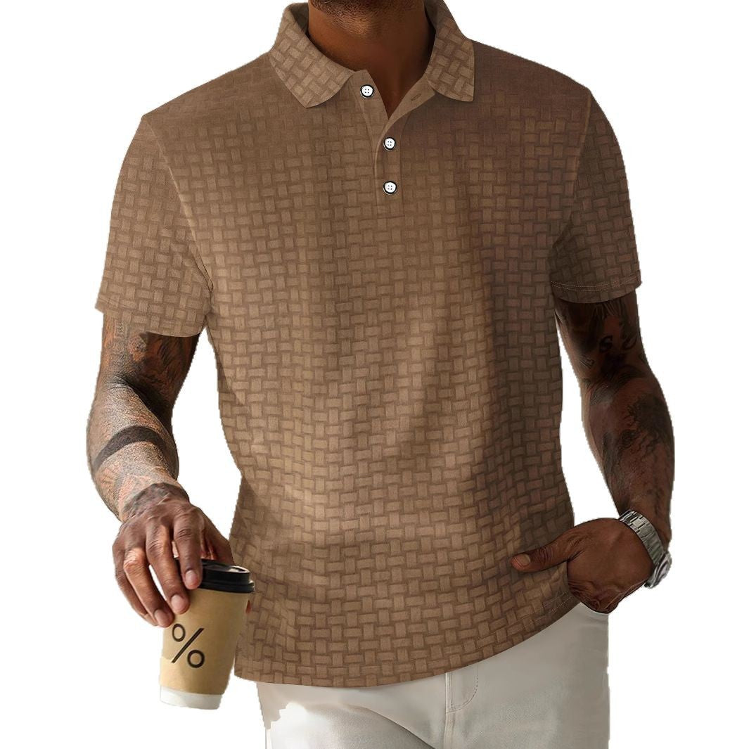Herren Poloshirt mit modernem Texturdesign und komfortablem Schnitt Echoarchiv