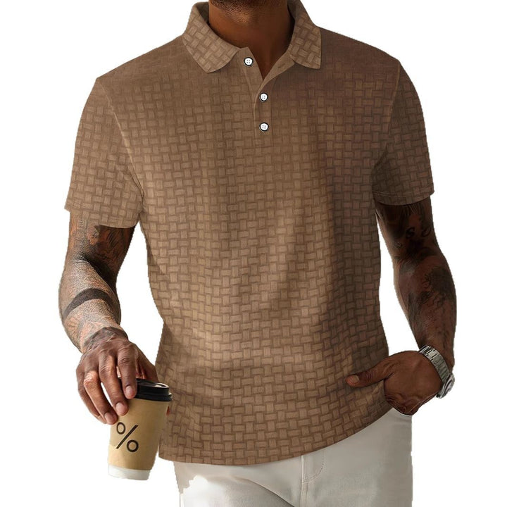 Herren Poloshirt mit modernem Texturdesign und komfortablem Schnitt Echoarchiv