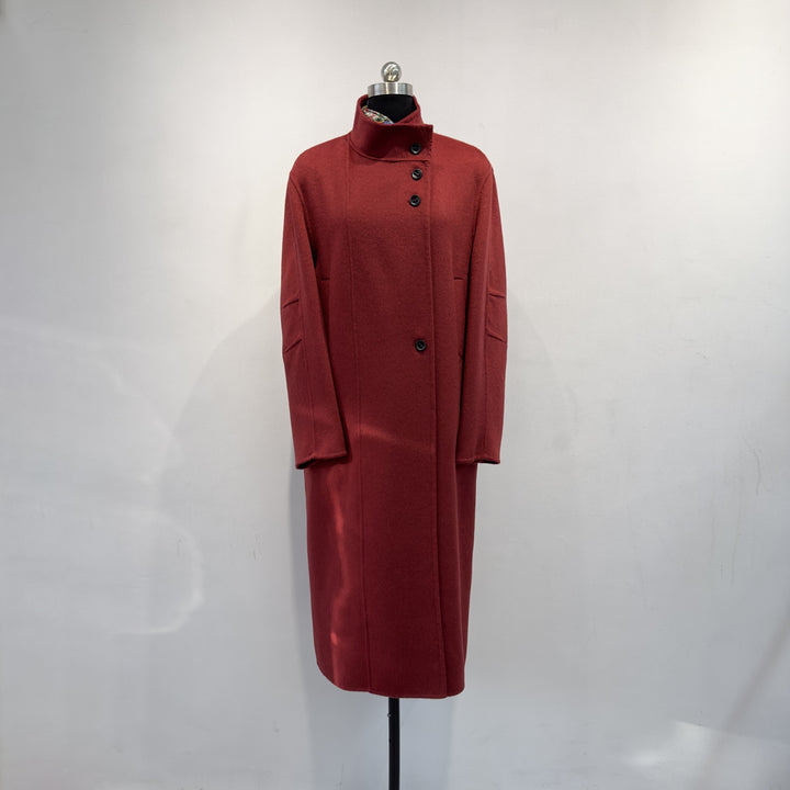Damen maßgeschneiderter Longline-Wollmischmantel Echoarchiv