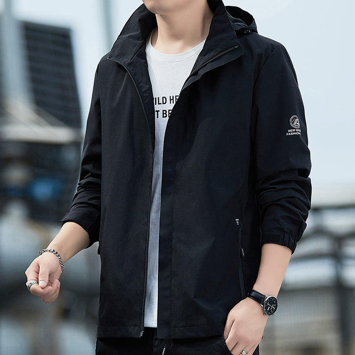 Herren Leichte Regenjacke mit verstellbarer Kapuze Echo Archiv